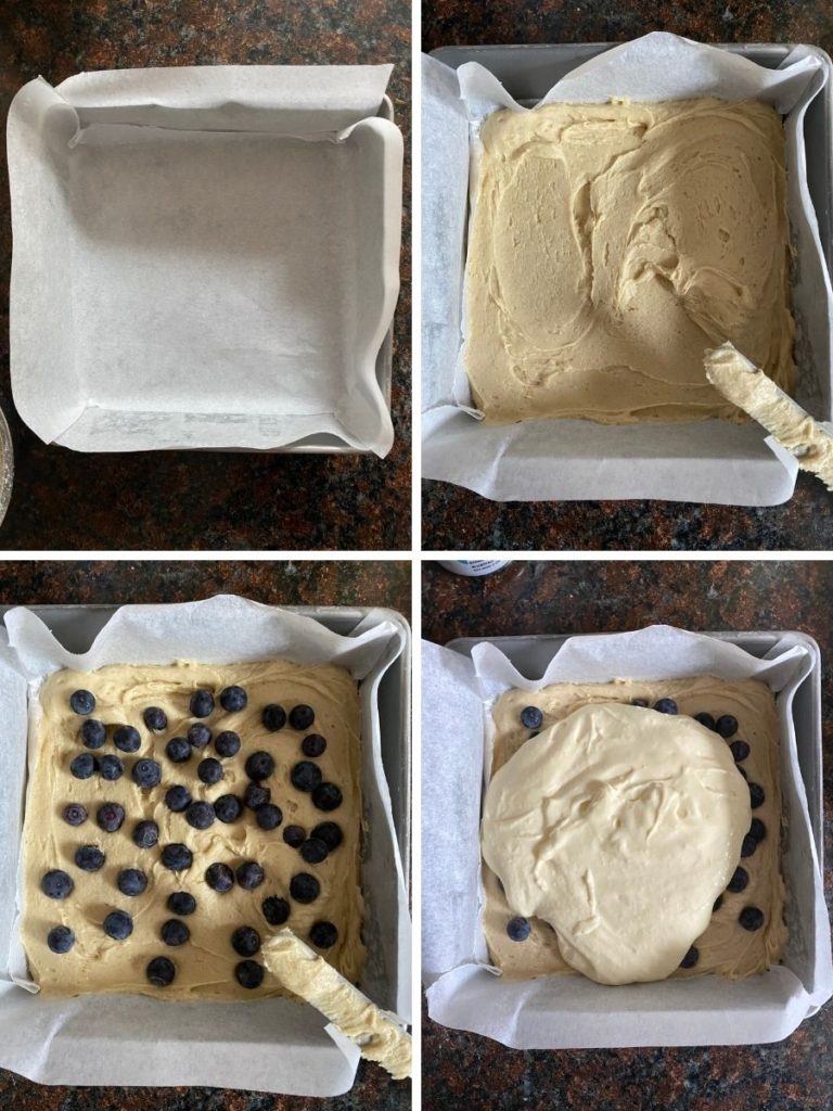 Steps to assemble blueberry buckle