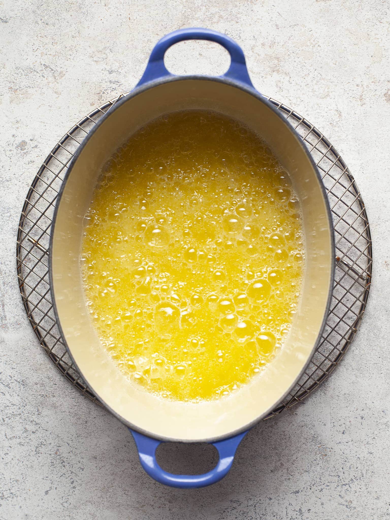 butter boiling in a pot