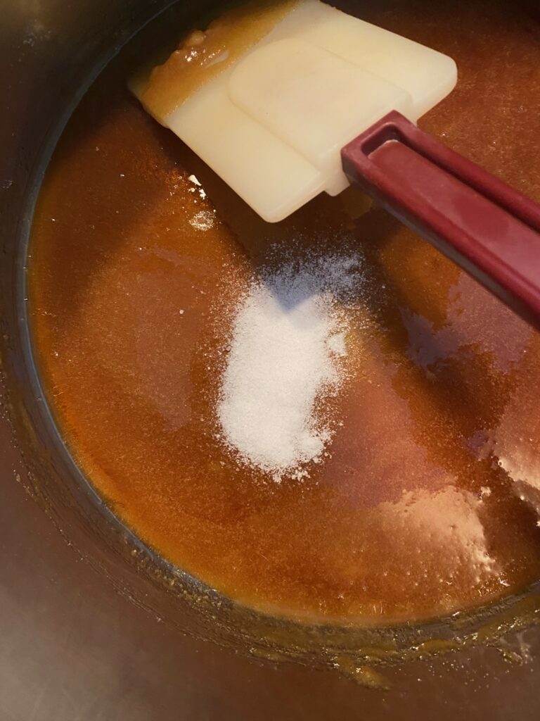 add kosher salt to your dry caramel