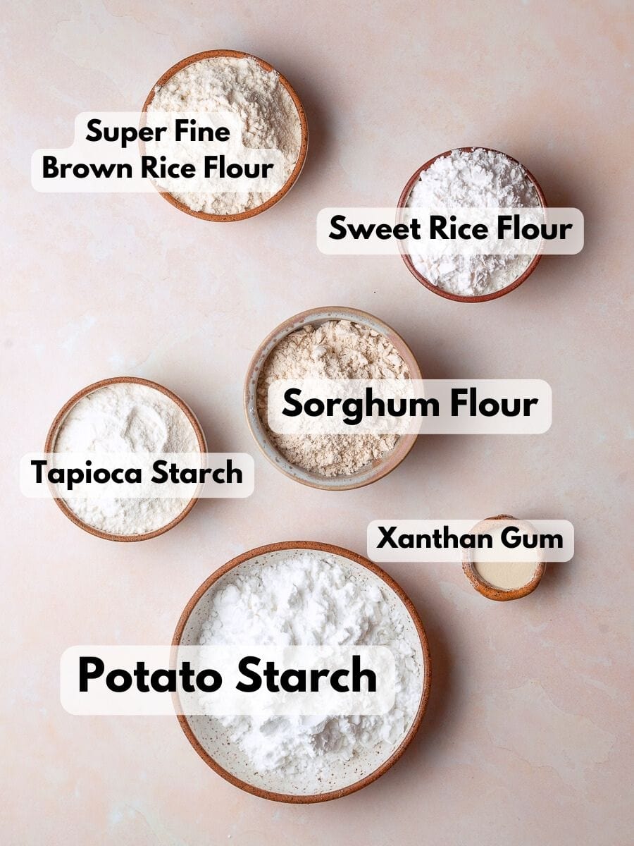 Ingredients needed to make the best gluten free flour blend