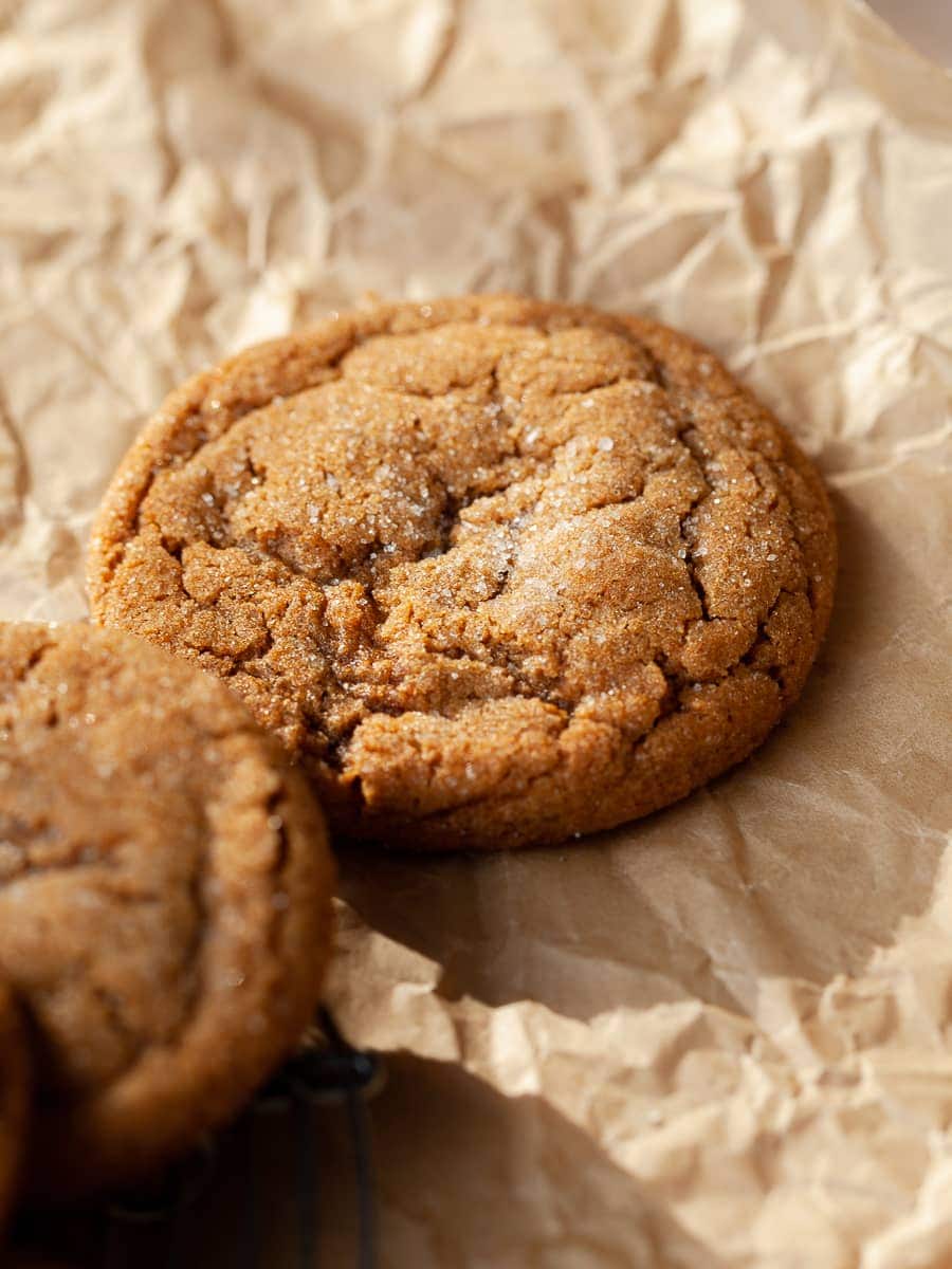 a fresh baked gluten free molasses cookie