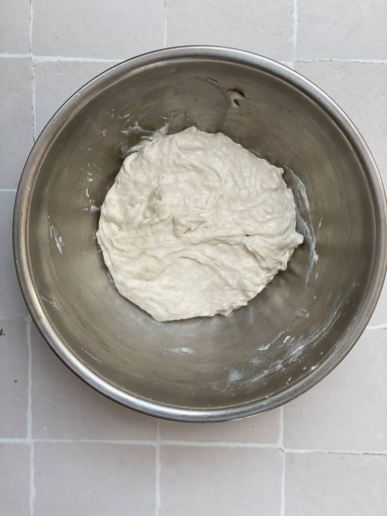 shaggy focaccia dough