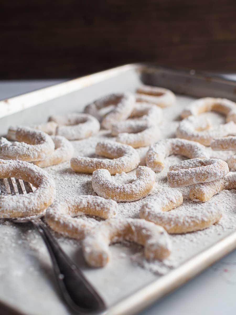 Gluten free Austrian Vanilla Crescent Cookies made with almond flour