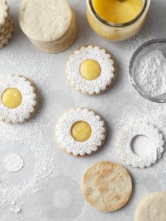 Gluten Free Linzer Cookies with Lemon Curd Filling