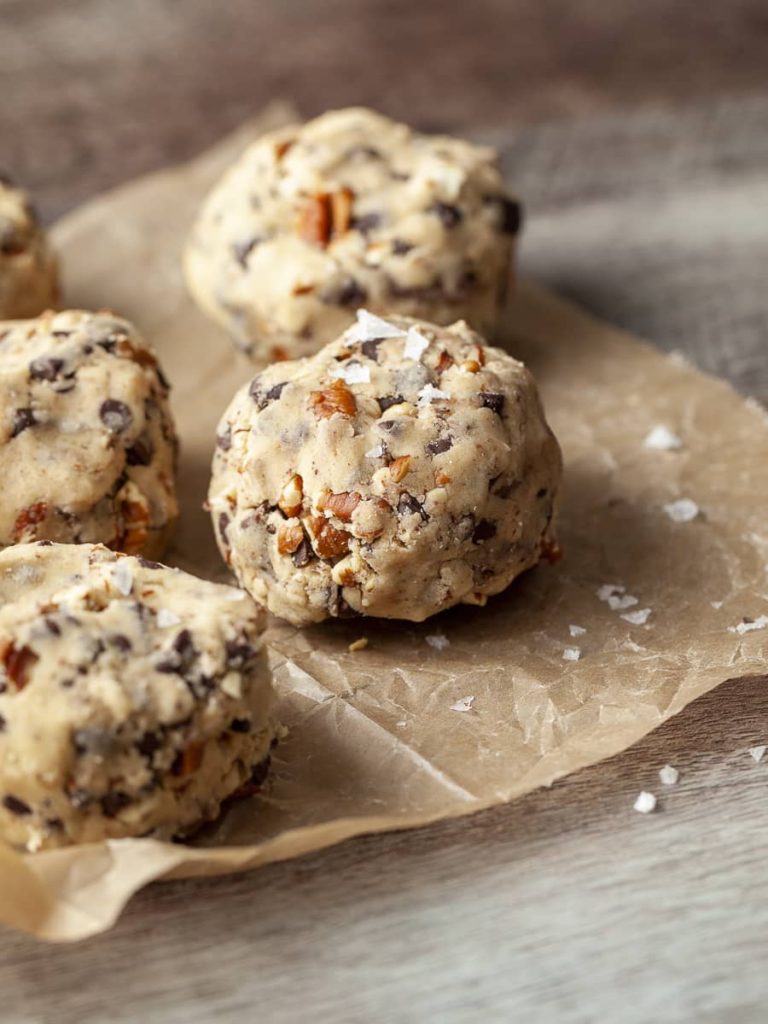 Levain Bakery Cookie Dough made with gluten-free ingredients. Chocolate, Pecans and Sea Salt