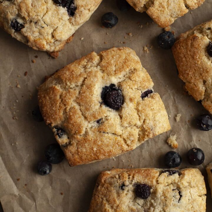Blueberry Lemon Scones made with gluten free ingredients