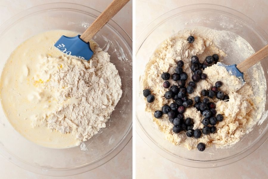 Dough for Gluten Free Blueberry Scones in a bowl