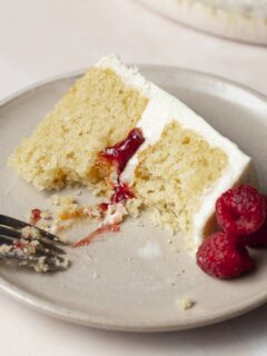 gluten free vanilla raspberry cake