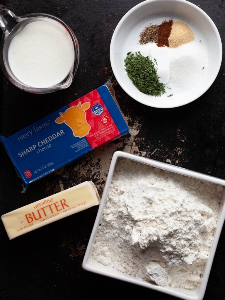 ingredients to make gluten free cheddar biscuits