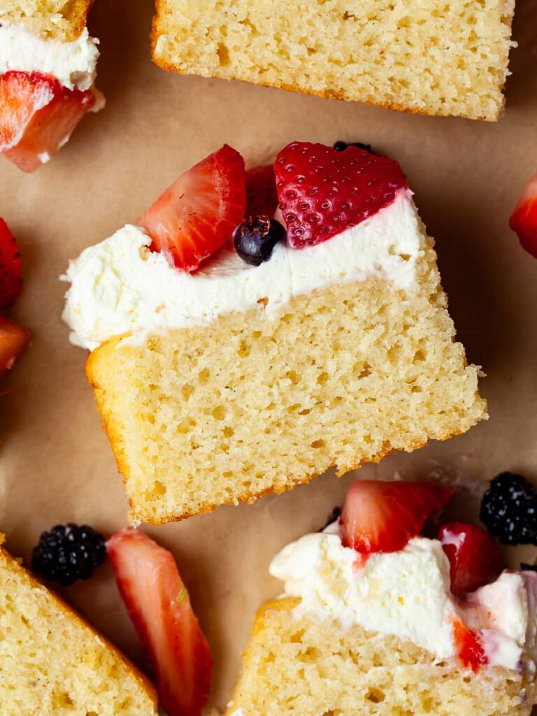slice of gluten free strawberry cake