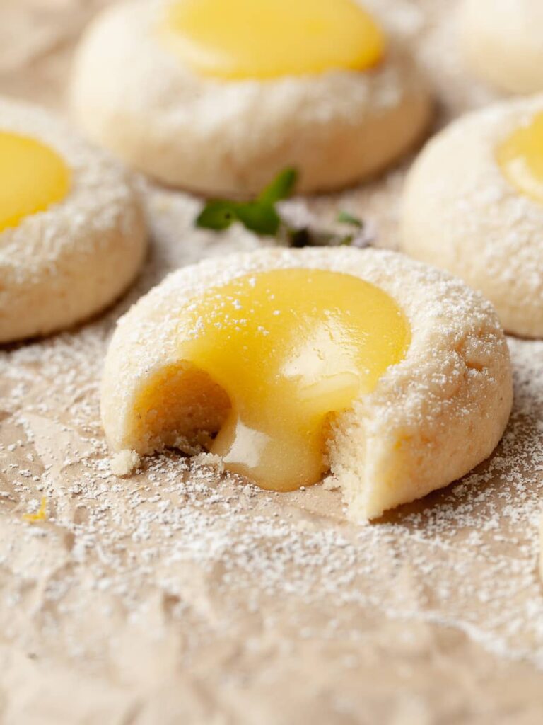 gluten free lemon curd thumbprint cookies