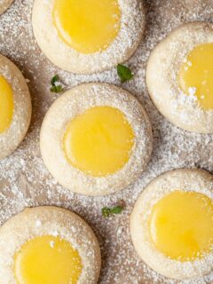 gluten free thumbprint cookies filled with lemon curd