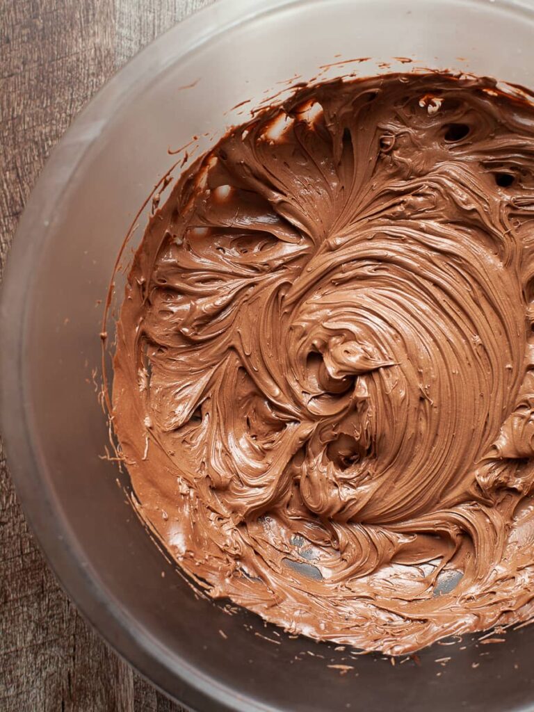a bowl of american chocolate buttercream