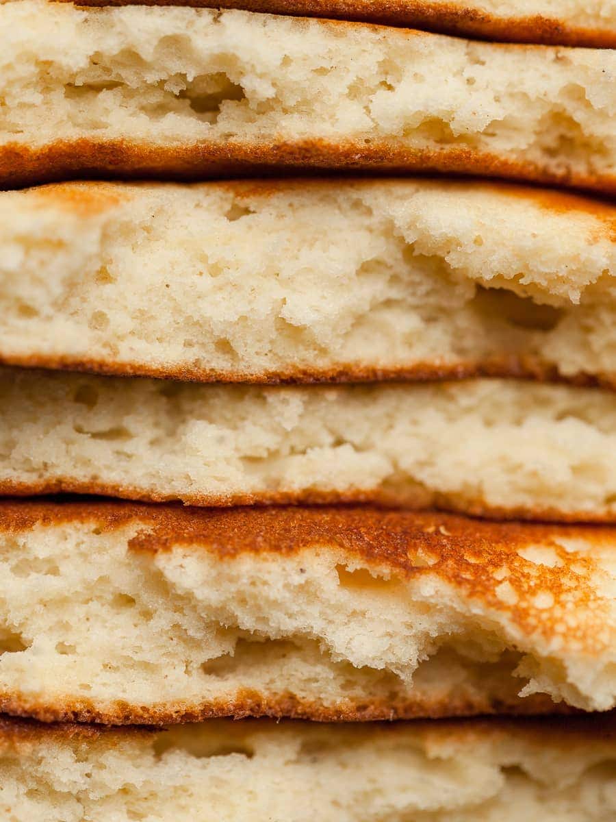 close up gluten free pancakes