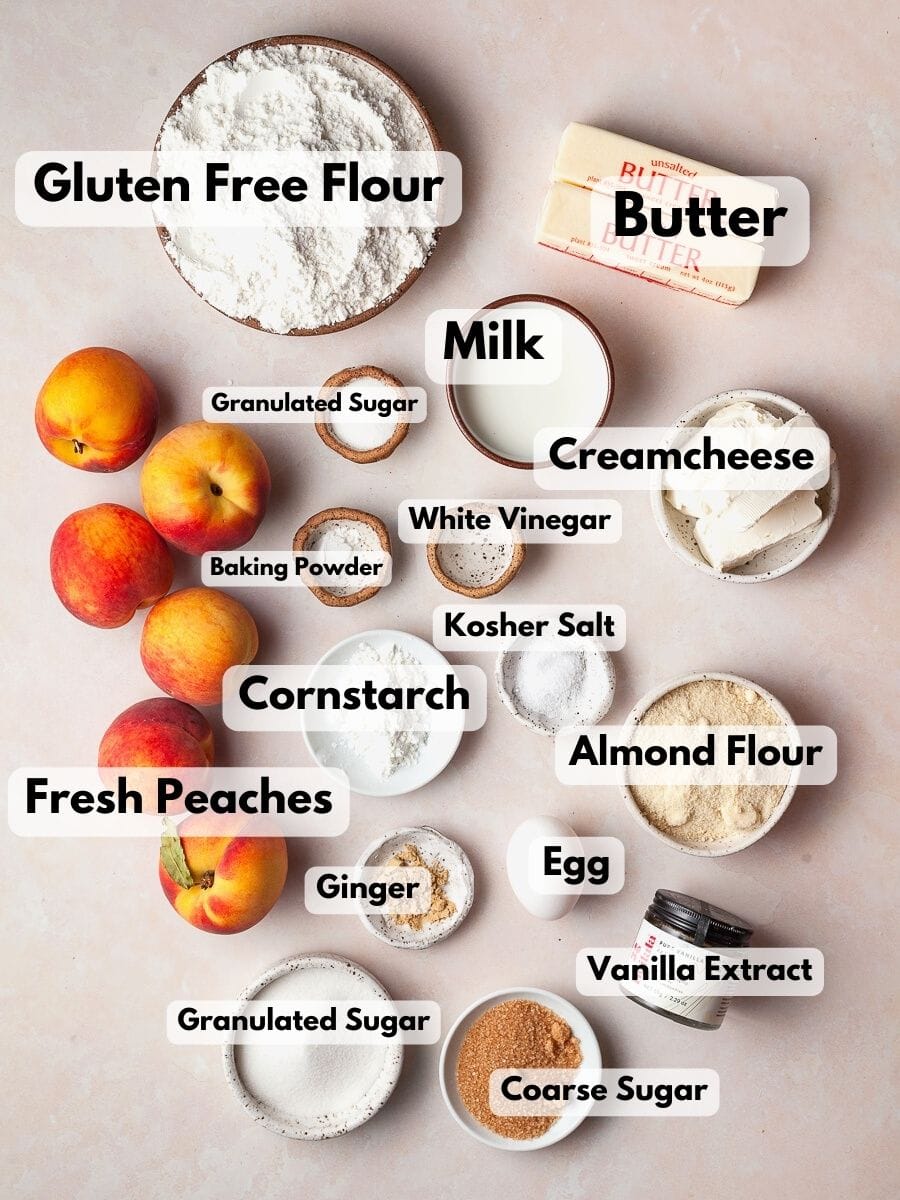 ingredients needed to make this gluten free peach galette recipe