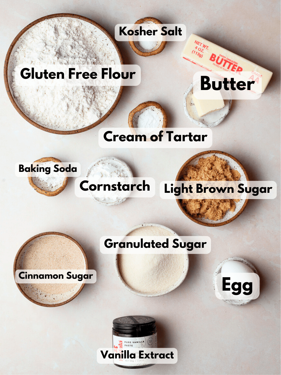 ingredients needed to make brown butter snickerdoodles
