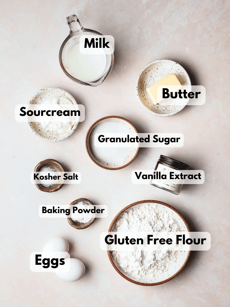 a collage of ingredients needed to make gluten free waffles