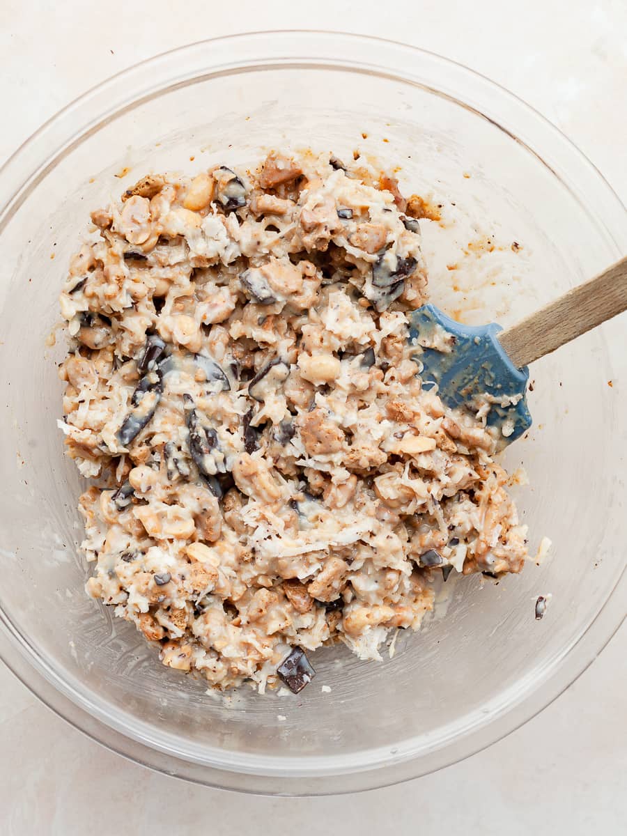 gluten free magic cookie dough in a bowl