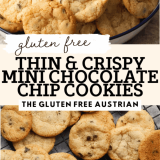 Thin and crispy Gluten Free Mini Chocolate Chip Cookies that are buttery, crunchy, and packed with mini chocolate chips in every bite. These bite-sized cookies are easy to make, perfect for snacking, cookie trays, or a simple homemade dessert. If you love crisp chocolate chip cookies with golden edges and a light crunch, this recipe is a must-try for your gluten free baking collection.