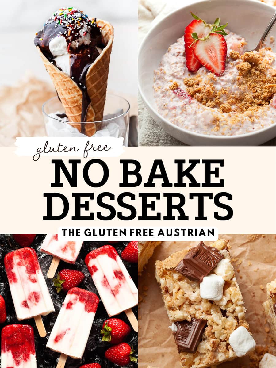 a collection of gluten free no bake desserts