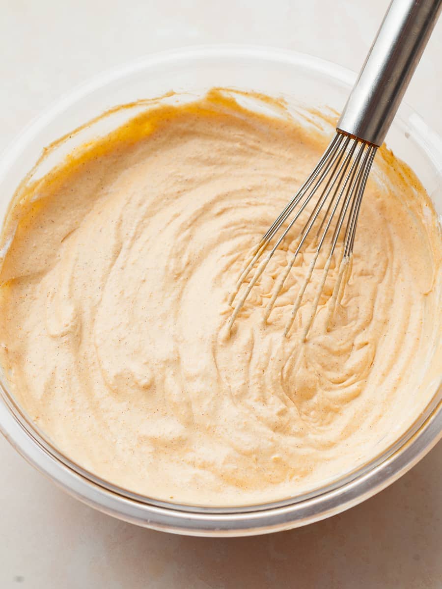 gluten free no churn pumpkin ice cream before freezing