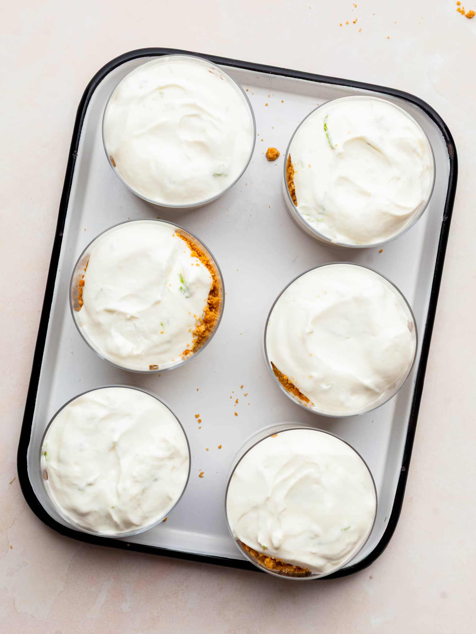 assembled gluten free key lime cheesecake parfaits