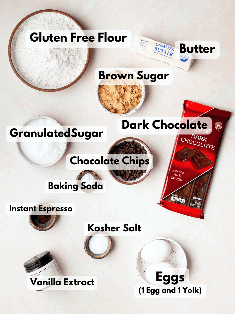 a collage of ingredients needed to make gluten free brookies
