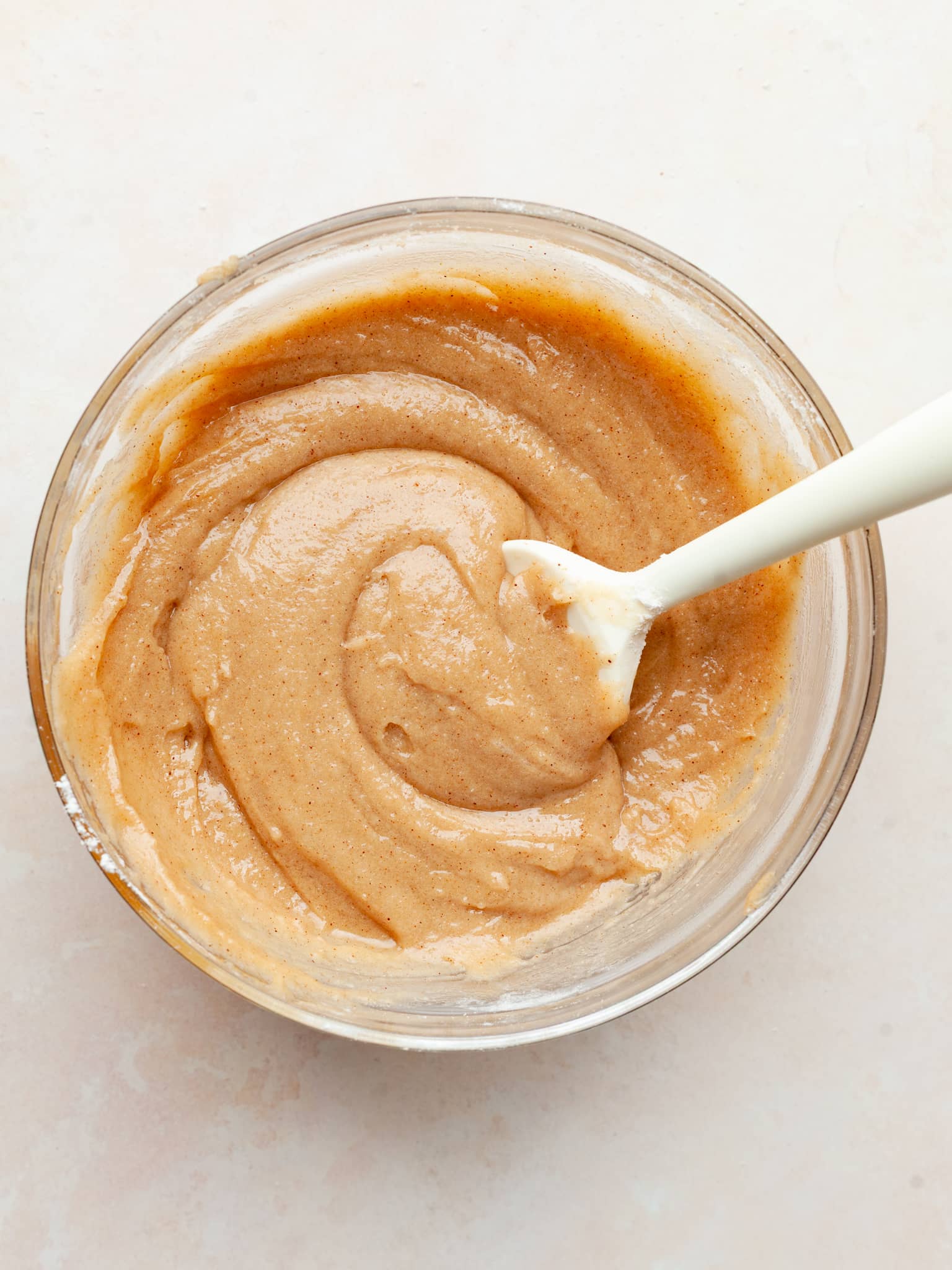 gluten free snickerdoodle cookie dough in a mixing bowl